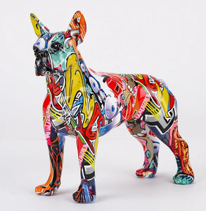 Stunning Boston Terrier Design Multicolor Resin Statues-2