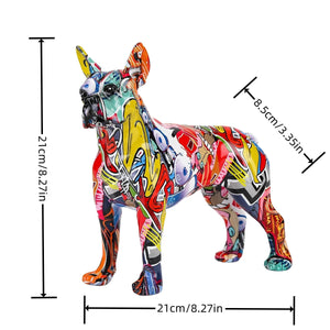 Stunning Boston Terrier Design Multicolor Resin Statues-5