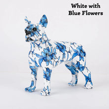 Load image into Gallery viewer, Stunning Boston Terrier Design Multicolor Resin Statues - 7 Colors-Home Decor-Boston Terrier, Dog Dad Gifts, Dog Mom Gifts, Home Decor, Statue-White with Blue Flowers-13