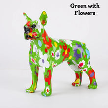 Load image into Gallery viewer, Stunning Boston Terrier Design Multicolor Resin Statues - 7 Colors-Home Decor-Boston Terrier, Dog Dad Gifts, Dog Mom Gifts, Home Decor, Statue-Green with Flowers-14