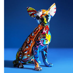 Stunning Chihuahua Design Multicolor Resin StatueHome DecorChihuahua
