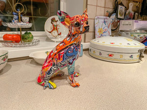 Image of a beautiful multicolor Chihuahua statue in the shape of Chihuahua