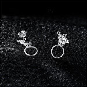 Stunning Chihuahua Love Silver Earrings-Dog Themed Jewellery-Chihuahua, Dogs, Earrings, Jewellery-4