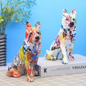 Stunning Husky Design Multicolor Resin Statues-Home Decor-Dogs, Home Decor, Siberian Husky, Statue-9