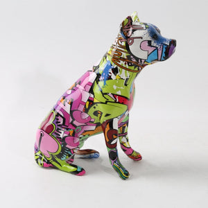 Stunning Staffordshire Bull Terrier Design Multicolor Resin Statues-Home Decor-Dogs, Home Decor, Staffordshire Bull Terrier, Statue-Purple-Cropped Ears-10
