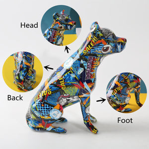 Stunning Staffordshire Bull Terrier Design Multicolor Resin Statues-Home Decor-Dogs, Home Decor, Staffordshire Bull Terrier, Statue-12