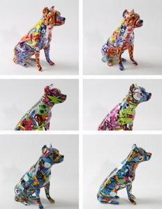 Stunning Staffordshire Bull Terrier Design Multicolor Resin Statues-Home Decor-Dogs, Home Decor, Staffordshire Bull Terrier, Statue-13