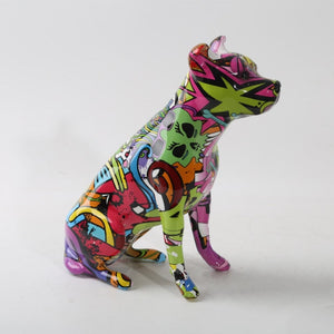 Stunning Staffordshire Bull Terrier Design Multicolor Resin Statues-Home Decor-Dogs, Home Decor, Staffordshire Bull Terrier, Statue-Purple-Normal Ears-5