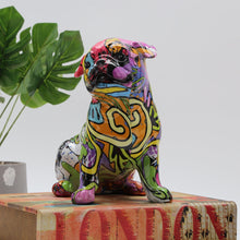 Load image into Gallery viewer, Image of a sitting multicolor pug statue
