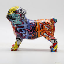 Load image into Gallery viewer, Image of a multicolor standing pug statue