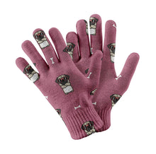 Load image into Gallery viewer, Stylish Pug Swag Touch Screen Gloves-Accessories-Accessories,Dog Dad Gifts,Dog Mom Gifts,Gloves-Rose gold-1
