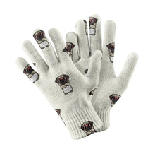 Load image into Gallery viewer, Stylish Pug Swag Touch Screen Gloves-Accessories-Accessories,Dog Dad Gifts,Dog Mom Gifts,Gloves-White-2