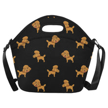 Load image into Gallery viewer, Stylish Winking Poodle Puppy Neoprene Lunch Bag-Black-ONESIZE-11