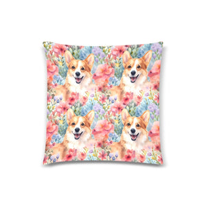 Summer Splendor Pembroke Corgis Throw Pillow Covers-Cushion Cover-Corgi, Home Decor, Pillows-Four Corgis-3