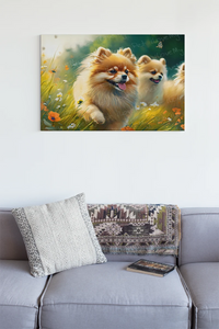 Sun-Dappled Forest Pomeranians Wall Art Poster-Art-Dog Art, Home Decor, Pomeranian, Poster-4