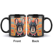 Load image into Gallery viewer, Sunburst Pied Black White French Bulldog Coffee Mug-2