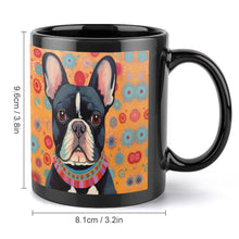 Load image into Gallery viewer, Sunburst Pied Black White French Bulldog Coffee Mug-5