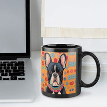 Load image into Gallery viewer, Sunburst Pied Black White French Bulldog Coffee Mug-7