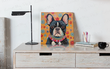 Load image into Gallery viewer, Sunburst Pied Black White French Bulldog Wall Art Poster-Art-Dog Art, French Bulldog, Home Decor, Poster-2