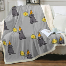 Load image into Gallery viewer, Sunflower Black Labrador Love Soft Warm Fleece Blanket-Blanket-Black Labrador, Blankets, Home Decor, Labrador-Warm Gray-Small-4