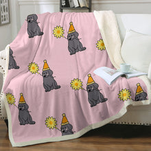 Load image into Gallery viewer, Sunflower Black Labrador Love Soft Warm Fleece Blanket-Blanket-Black Labrador, Blankets, Home Decor, Labrador-Soft Pink-Small-1