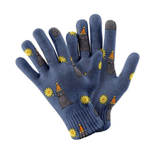 Load image into Gallery viewer, Sunflower Black Labrador Love Touch Screen Gloves-Accessories-Accessories, Black Labrador, Dog Dad Gifts, Dog Mom Gifts, Gloves, Labrador-Navy-2