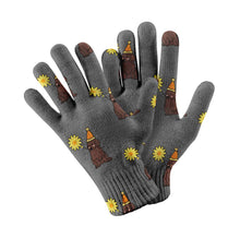 Load image into Gallery viewer, Sunflower Chocolate Labrador Love Touch Screen Gloves-Accessories-Accessories, Chocolate Labrador, Dog Dad Gifts, Dog Mom Gifts, Gloves, Labrador-Gray-4