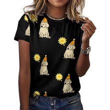 Load image into Gallery viewer, Sunflower Labrador Love All Over Print Women&#39;s Cotton T-Shirt - 4 Colors-Apparel-Apparel, Labrador, Shirt, T Shirt-11