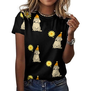 Sunflower Labrador Love All Over Print Women's Cotton T-Shirt - 4 Colors-Apparel-Apparel, Labrador, Shirt, T Shirt-11