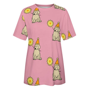 Sunflower Labrador Love All Over Print Women's Cotton T-Shirt - 4 Colors-Apparel-Apparel, Labrador, Shirt, T Shirt-13