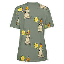 Load image into Gallery viewer, Sunflower Labrador Love All Over Print Women&#39;s Cotton T-Shirt - 4 Colors-Apparel-Apparel, Labrador, Shirt, T Shirt-14