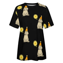 Load image into Gallery viewer, Sunflower Labrador Love All Over Print Women&#39;s Cotton T-Shirt - 4 Colors-Apparel-Apparel, Labrador, Shirt, T Shirt-15