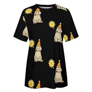 Sunflower Labrador Love All Over Print Women's Cotton T-Shirt - 4 Colors-Apparel-Apparel, Labrador, Shirt, T Shirt-15