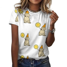 Load image into Gallery viewer, Sunflower Labrador Love All Over Print Women&#39;s Cotton T-Shirt - 4 Colors-Apparel-Apparel, Labrador, Shirt, T Shirt-19