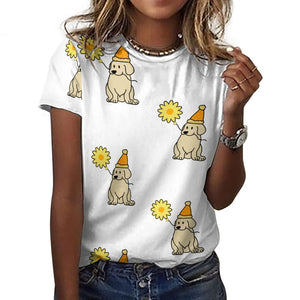 Sunflower Labrador Love All Over Print Women's Cotton T-Shirt - 4 Colors-Apparel-Apparel, Labrador, Shirt, T Shirt-19