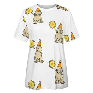 Sunflower Labrador Love All Over Print Women's Cotton T-Shirt - 4 Colors-Apparel-Apparel, Labrador, Shirt, T Shirt-3