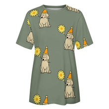 Load image into Gallery viewer, Sunflower Labrador Love All Over Print Women&#39;s Cotton T-Shirt - 4 Colors-Apparel-Apparel, Labrador, Shirt, T Shirt-5