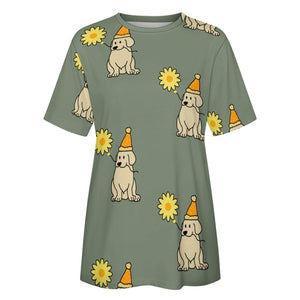 Sunflower Labrador Love All Over Print Women's Cotton T-Shirt - 4 Colors-Apparel-Apparel, Labrador, Shirt, T Shirt-5