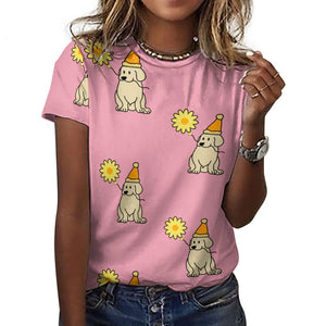 Sunflower Labrador Love All Over Print Women's Cotton T-Shirt - 4 Colors-Apparel-Apparel, Labrador, Shirt, T Shirt-6