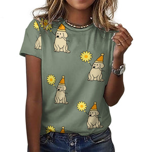 Sunflower Labrador Love All Over Print Women's Cotton T-Shirt - 4 Colors-Apparel-Apparel, Labrador, Shirt, T Shirt-8