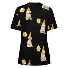 Load image into Gallery viewer, Sunflower Labrador Love All Over Print Women&#39;s Cotton T-Shirt - 4 Colors-Apparel-Apparel, Labrador, Shirt, T Shirt-9