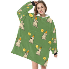 Load image into Gallery viewer, Sunflower Labrador Love Blanket Hoodie for Women - 4 Colors-Apparel-Apparel, Blankets, Labrador-Green-5