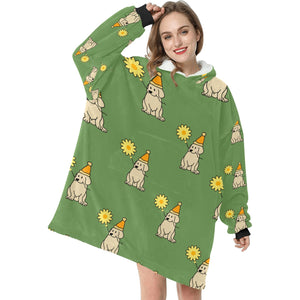 Sunflower Labrador Love Blanket Hoodie for Women - 4 Colors-Apparel-Apparel, Blankets, Labrador-Green-5
