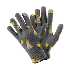 Sunflower Labrador Love Touch Screen Gloves-Accessories-Accessories, Dog Dad Gifts, Dog Mom Gifts, Gloves, Labrador-Gray-1