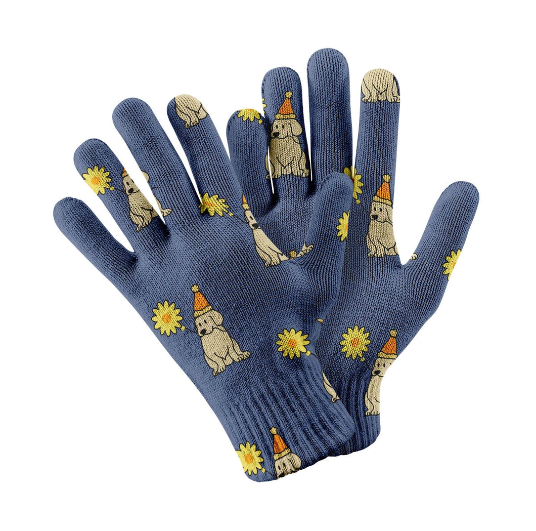 Sunflower Labrador Love Touch Screen Gloves-Accessories-Accessories, Dog Dad Gifts, Dog Mom Gifts, Gloves, Labrador-Navy-5