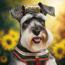 Load image into Gallery viewer, Sunflower Serenade Schnauzer Wall Art Poster-Art-Dog Art, Home Decor, Poster, Schnauzer-1