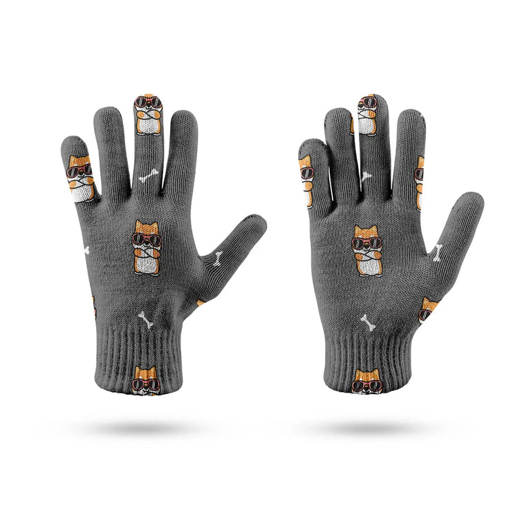 Sunglass Shiba Swagger Touch Screen Gloves-Accessories-Accessories,Dog Dad Gifts,Dog Mom Gifts,Gloves-12