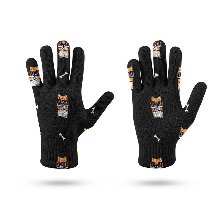 Sunglass Shiba Swagger Touch Screen Gloves-Accessories-Accessories,Dog Dad Gifts,Dog Mom Gifts,Gloves-13