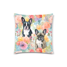 Load image into Gallery viewer, Sunlit Blossom French Bulldogs Throw Pillow Covers-Cushion Cover-French Bulldog, Home Decor, Pillows-2
