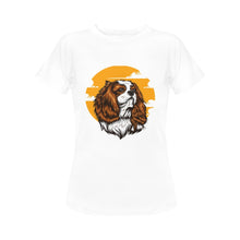 Load image into Gallery viewer, Sunset Cavalier King Charles Spaniel Women&#39;s T-Shirt-Apparel-Apparel, Cavalier King Charles Spaniel, Dogs, T Shirt-White-Small-5